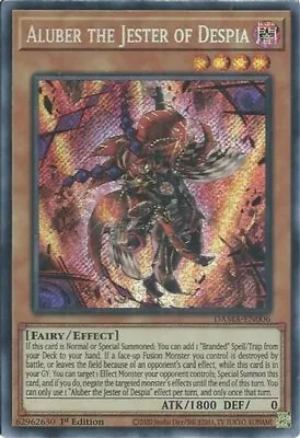 Yugioh! Aluber The Jester Of Despia - DAMA-EN006 - Secret Rare - 1st Edition Nea • $5.72