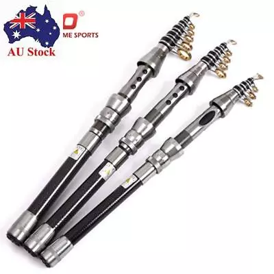 2.4m Sea Pole Spinning Carbon Fiber Retractable Pen Pole Telescopic Fishing Rod • $28.44