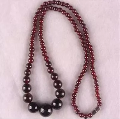 Genuine Natural 5-11mm Red Garnet Round Gemstone Beads Jewelry Necklaces 18  • $6.29