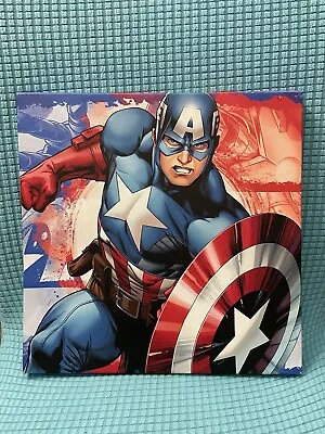 Captain America Decorative Canvas Art 12” X 12” • $12.99