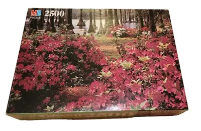 Milton Bradley Puzzle 2500 Pieces Greenfield Park Wilmington NC 1995 Flowers NEW • $22.99