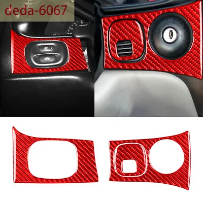 Red Carbon Ignition Panel Headlight Switch Cover For Chevrolet Corvette C5 98-04 • $27.23