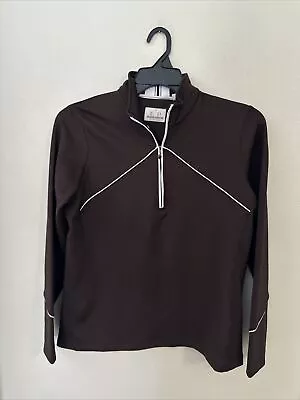 EP Tour Tech Jacket Womens Large Brown  Full Zip Lightweight Stretch Gym Golf • $19