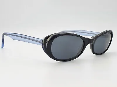 Alain Mikli Sunglasses Vintage 2000's Narrow Cat Eye Blue Translucent France • £25