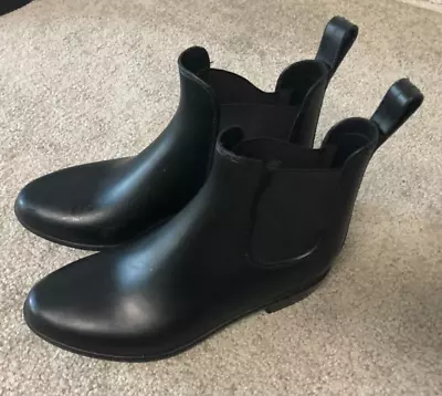 J.Crew JCrew Rain Boots Women’s Size 7 Mercantile Black Pull On Rare Rubber • $29.99