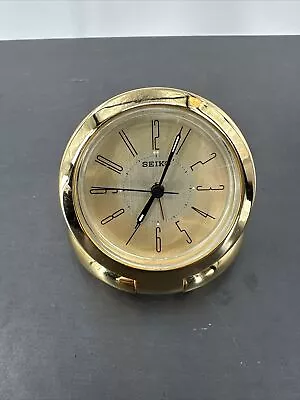 Vintage Seiko Travel Alarm Desk Clock Folding Gold Quartz Japan Needs Battery • $20.80