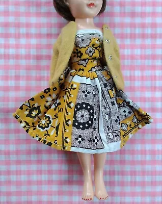 1950s Vogue Jill Jan Revlon Fashion Doll Clothes Yellow Black Dress Jacket  • $11.50