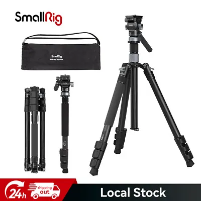 SmallRig 63  Video Travel Tripod Carbon Fiber Tripod With QR Fluid Head 4221 • $273.90