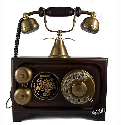 Home Retro Decoration Antique Landline Cord Telephone Office Phone Vintage Gifts • $153.07