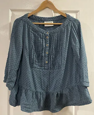 Cecile Copenhagen Womens Blue Cotton Top Size M • $75