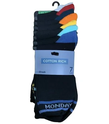 £10.99 • Buy MENS EX M&S 7 PAIRS Cotton Rich Socks Full Length Comfort Days Of The Week BR447