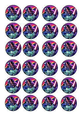 24  Darth Vader   Star Wars  Cupcake Toppers  Wafer Rice Edible Fairy Cake   • £2.50