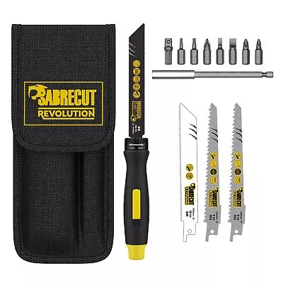 SabreCut 4 In 1 15Pcs Compact Jab Saw & Power Screwdriver Bit Set Multitool Belt • £18.99