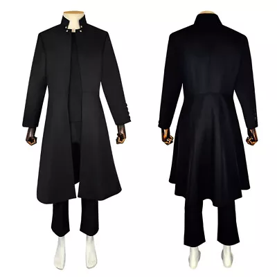 Cosplay The Matrix Resurrections Neo Costume Halloween Overcoat Pants Sunglasses • £30