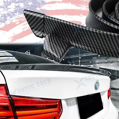 $24.06 • Buy Carbon Fiber Rear Trunk Tail Lip Spoiler Wing Trim For BMW 1 2 3 4 5 6 7 Series