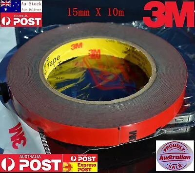  15mm X 10M Genuine 3M Double Sided Tape Car Automotive Foam Adhesive Sticky  • $14.99