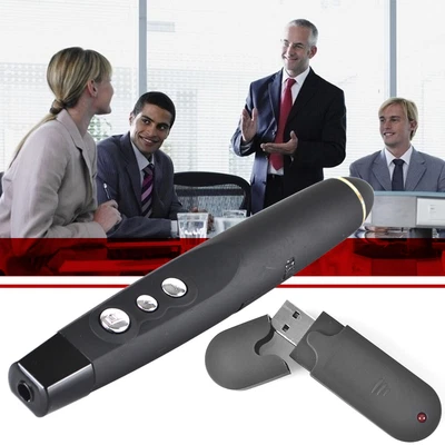 £10.99 • Buy UK Ship PPT Control PowerPoint Clicker Wireless USB Remote Red Laser Pointer Pen