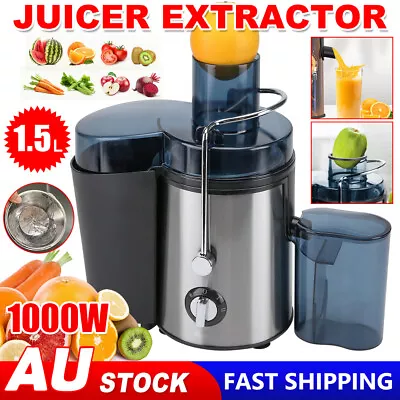 1000W Stainless Steel Electric Juicer Fruit Vegetable Oragne Juice Extractor AU • $25.95