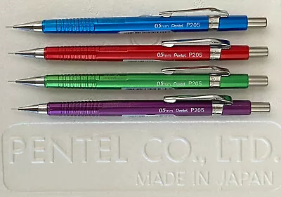 New Pentel Sharp P205 Metallic Color 0.5mm Mechanical Pencil Set * 4 Dif Colors! • $34.99