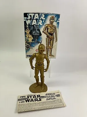 VINTAGE MPC STAR WARS Built Up C-3PO Plastic MODEL KIT W/ BOX 10  FIGURE (1977) • $55