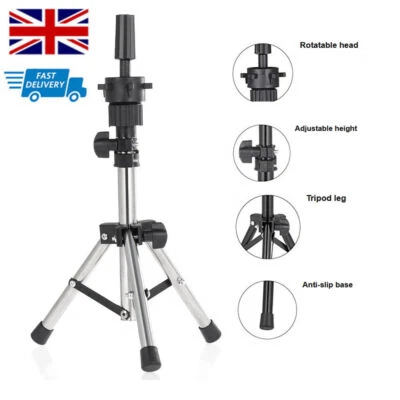 £10.35 • Buy Salon Hairdressing Training Head Holder Adjustable Mannequin Doll Tripod Stand