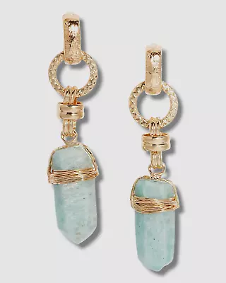 $295 Gas Bijoux Women's 24k Gold Plated Aventura Amazonite Drop Earrings • $82.78