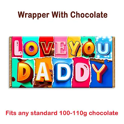 Love You Daddy Novelty Chocolate Bar Wrapper Lovely Gift Present For Dad Father • £2.49