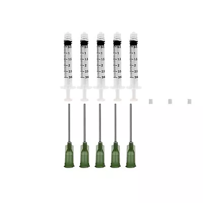 5 Pack -3ml Sterile Syringe With 14 Ga 1 1/2  Blunt Tip Needle + Clear Tip Cap • $6.19