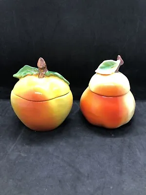 Vintage Cortendorf Pear Apple Jar Preserve Pots With Lid Made In West Germany B7 • £10.99