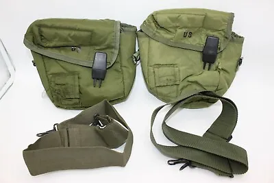 (2) New Defect Military 2 Quart Canteen Pouch ALICE Clips Pouch OD W/ Straps • £26.03