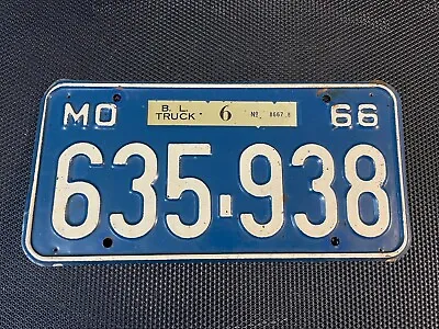 Missouri License Plate 1966 Truck 635-938 • $99.99
