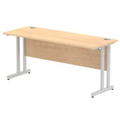 Impulse 1600/600 Rectangle Silver Cantilever Leg Desk Maple • £177.39