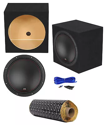 MTX 7512-22 12  1500w Car Subwoofer DVC 2-ohm+Sealed Sub Box Enclosure+Rockmat • $504.85