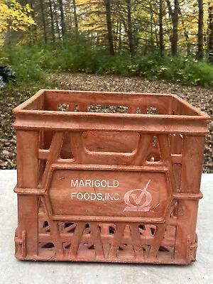 Vintage Marigold Creamery Dairy Milk Crate Case Box Carrier Ice Cream By Amoco • $29.99