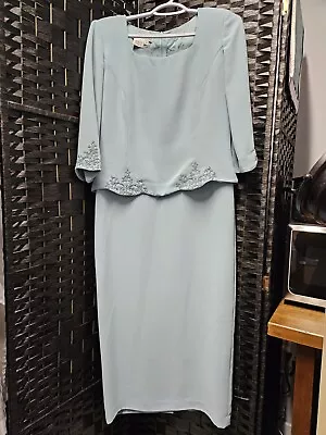 Maggie London Lovely Pale Aqua Formal Or Mother Of Bride/Groom Embroider Lined 8 • $63.33