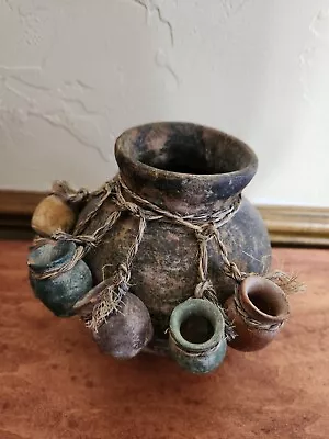 Rustic Clay Pot With Hanging Mini Pots • $25