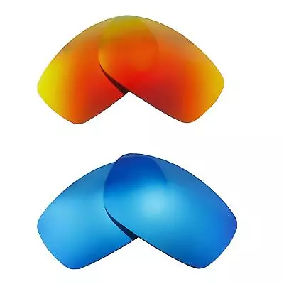 Walleva Two Pairs Polarized Lenses For Maui Jim World Cup - Fire Red + Ice Blue • $39.99