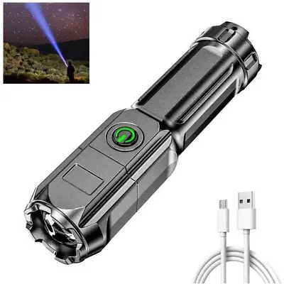 $7.91 • Buy Rechargeable 990000Lm Led Flashlight Torch Zoomable Tactical Police Super Bright