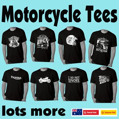 Funny Motorbike T-Shirts Biker Motorcycle Cafe Racer Mens T Shirt Fathers Day • $24.95