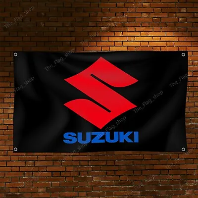 Suzuki Banner Flag 3x5FT Motocross Bike Car Show Garage Man Cave Wall Decor Sign • $14.95