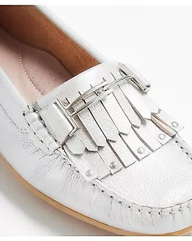 £9.99 • Buy Damart Ladies Womens Slip On Foot Support Wide E Fit Moccasin Shoes Silver 3 4