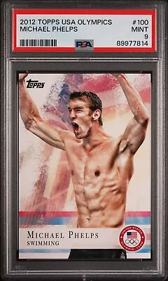 2012 Topps USA Olympics Michael Phelps Swimming Rookie Card #100 PSA 9 MINT • $27.50