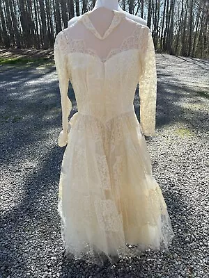 Vintage Wedding Dress 1970's Yellowed • $99