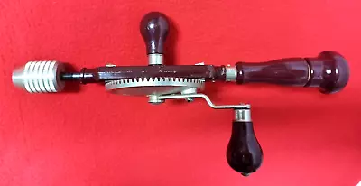 VTG Stanley No 624A Egg Beater Style Hand Crank Drill USA Wood Handle • $29.95