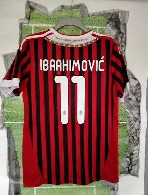 Zlatan Ibrahimovic 11 AC MILAN M 2011 2012 Home Shirt Jersey Adidas Italy Sweden • £49.99
