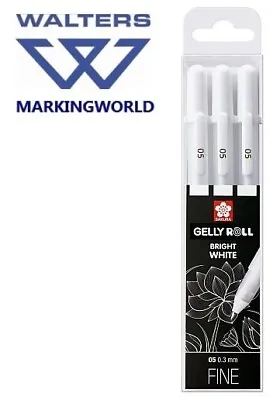 Sakura Gelly Roll Bright White 05 Gel Pens | Fine Set 3 | 0.3 Mm Line Width • £6.60