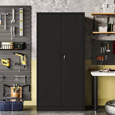 Metal Pantry Garage Storage Cabinet Cupboard Shelves Home Office File Cabinet  • $289.99