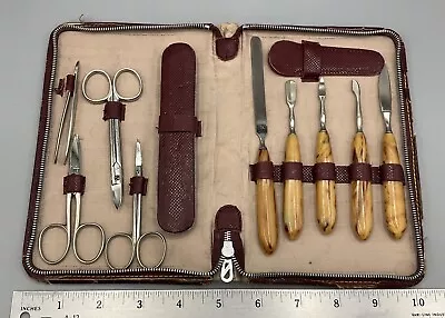 Vintage Pfeilring Solingen 11 Piece Zippered Travel Case Nail Manicure Set READ • $69.99