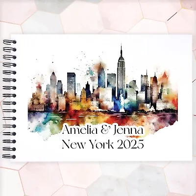 Personalised New York Paint A3/A4/A5 Square Travel Scrapbook Memory Photo Album • £12.99