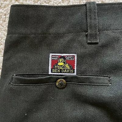 Vintage Ben Davis Sz 42 Union Made USA Yellow Tag Faded Green Chino Pants • $65